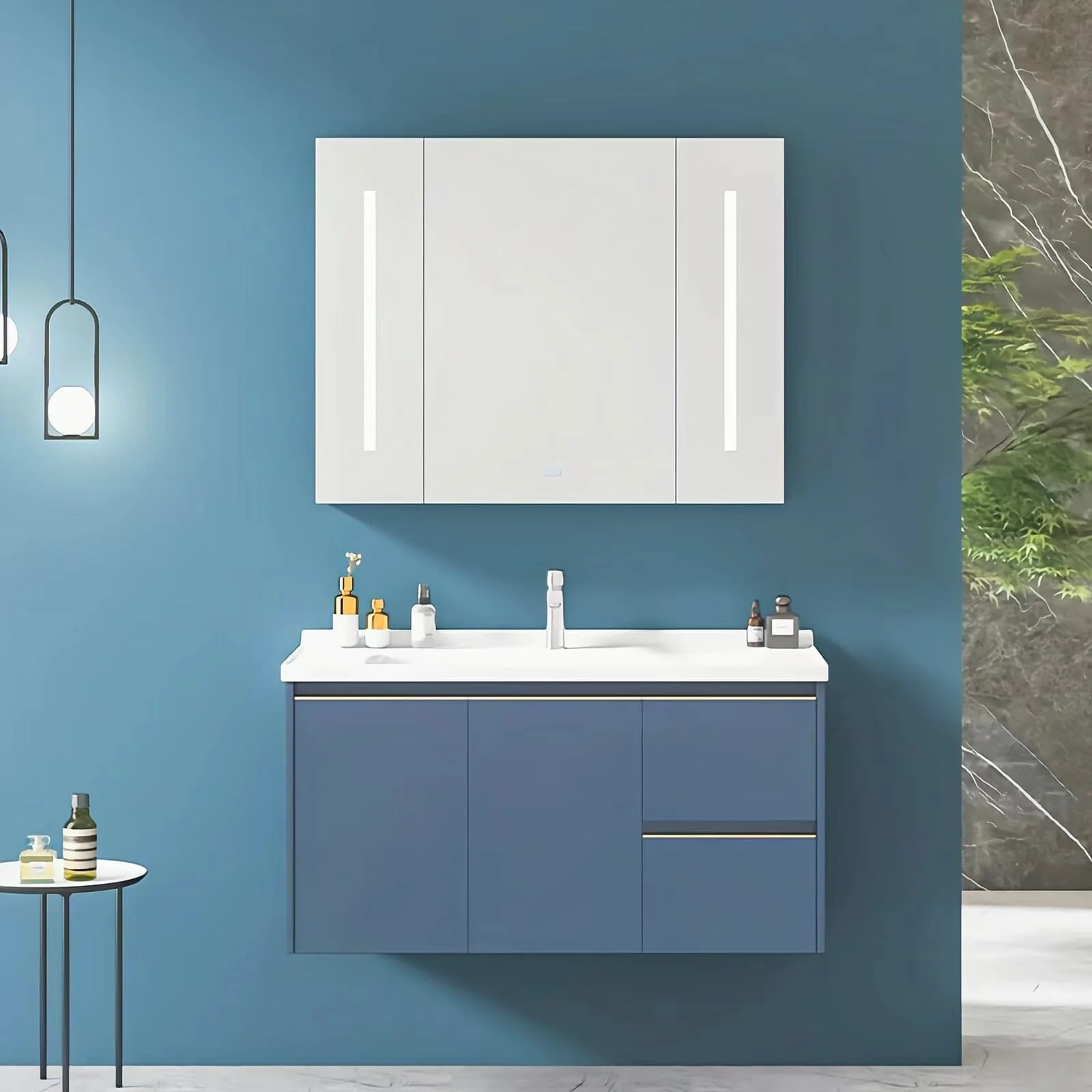 Smart Bathroom vanity cabinet with Led mirror wholesale factory supplier from China