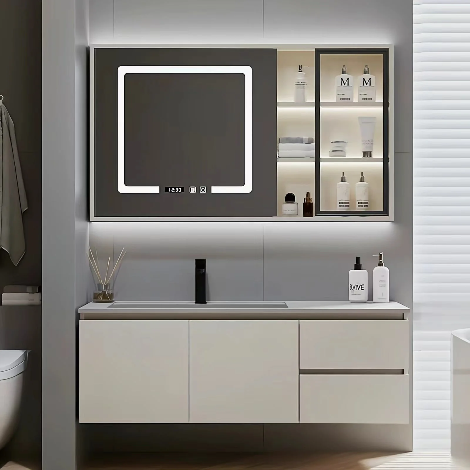 Smart Bathroom vanity cabinet with Led mirror wholesale factory supplier from China