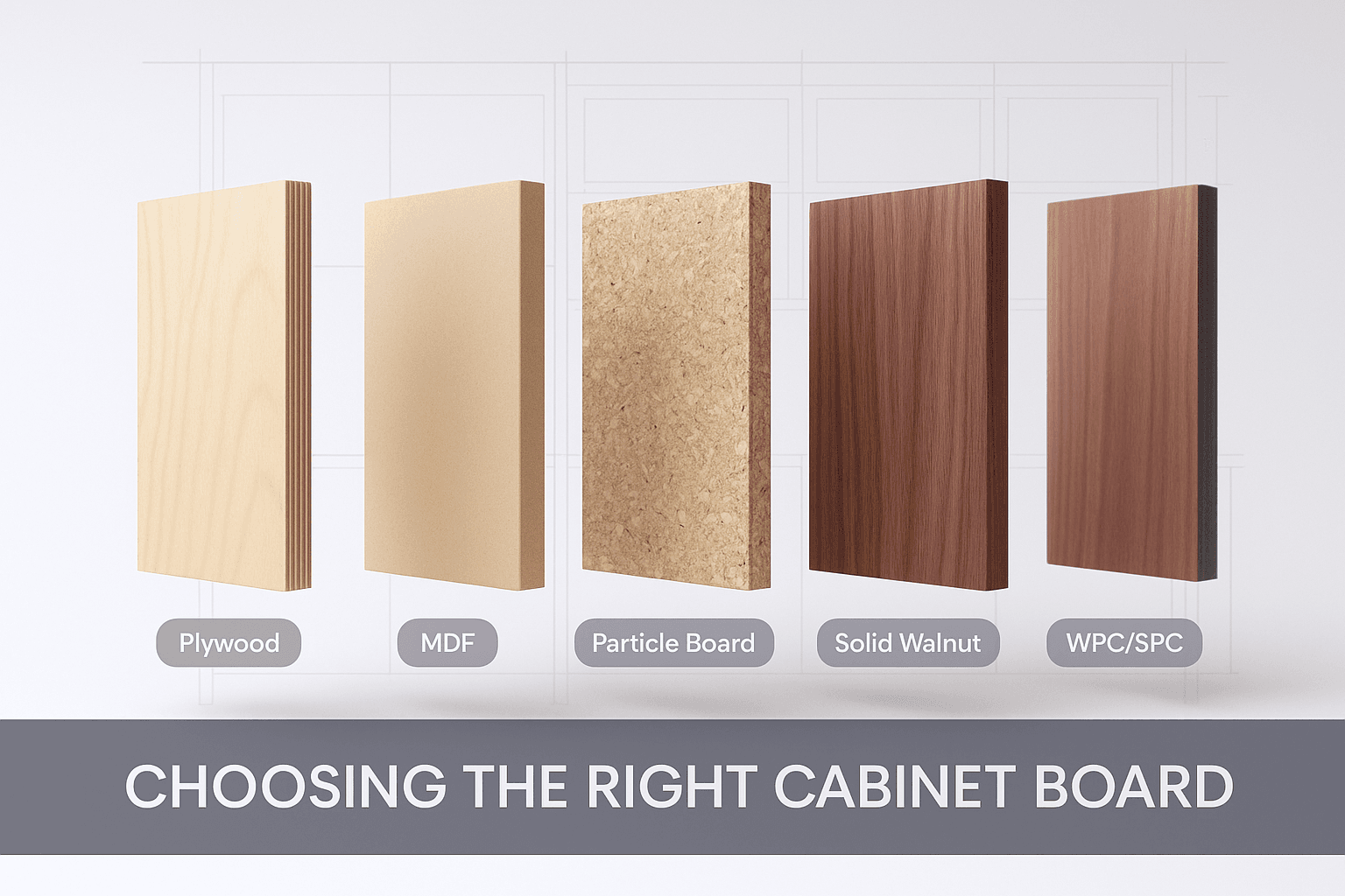 Custom Cabinet Board Materials Comparison at factory pricing from wooddoorsupplier.com in China