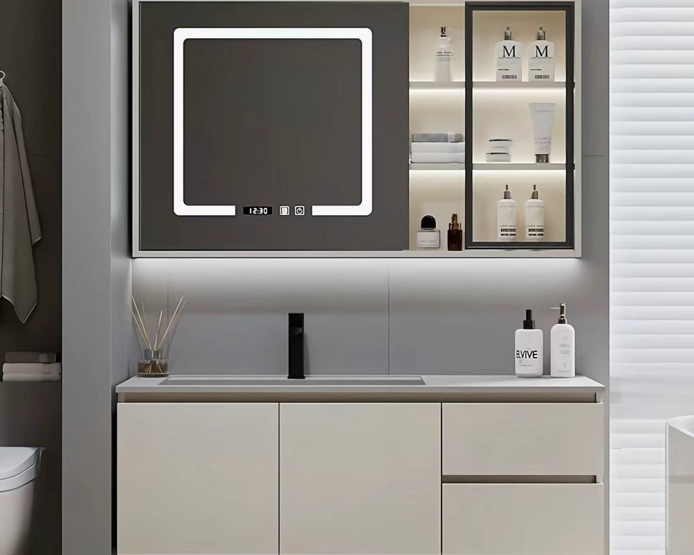 Smart Bathroom vanity cabinet with Led mirror wholesale factory supplier from China